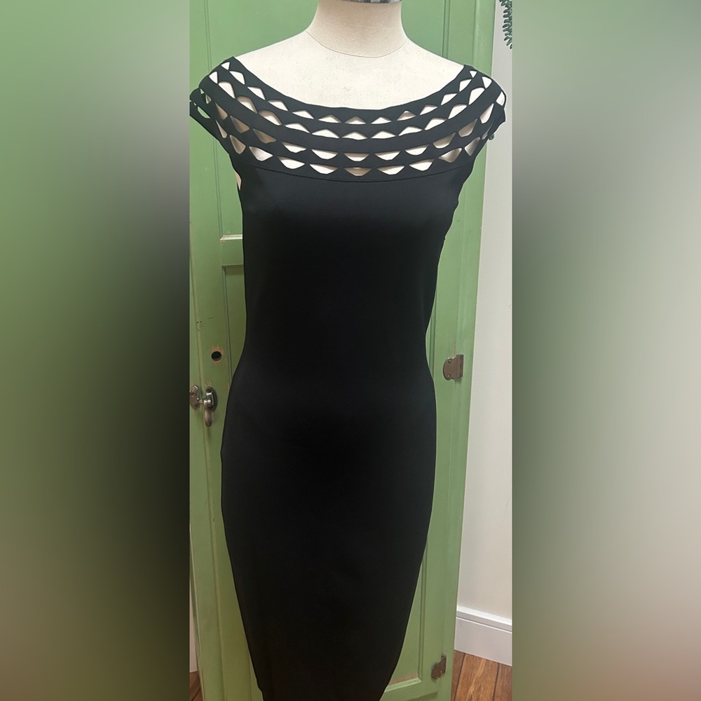 D’Exterior Black knit cocktail dress NWOT